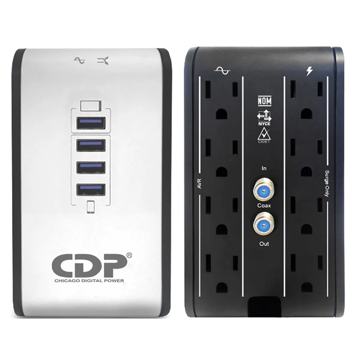 REGULADOR CDP R2CU-AVR1008 1000VA-500W-ENTRADA-SALIDA 110VAC-8 NEMA 5-15R-4USB