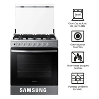 Cocina Samsung NX52T3510LV a Gas de 5 Quemadores, 30", Acero Inoxidable