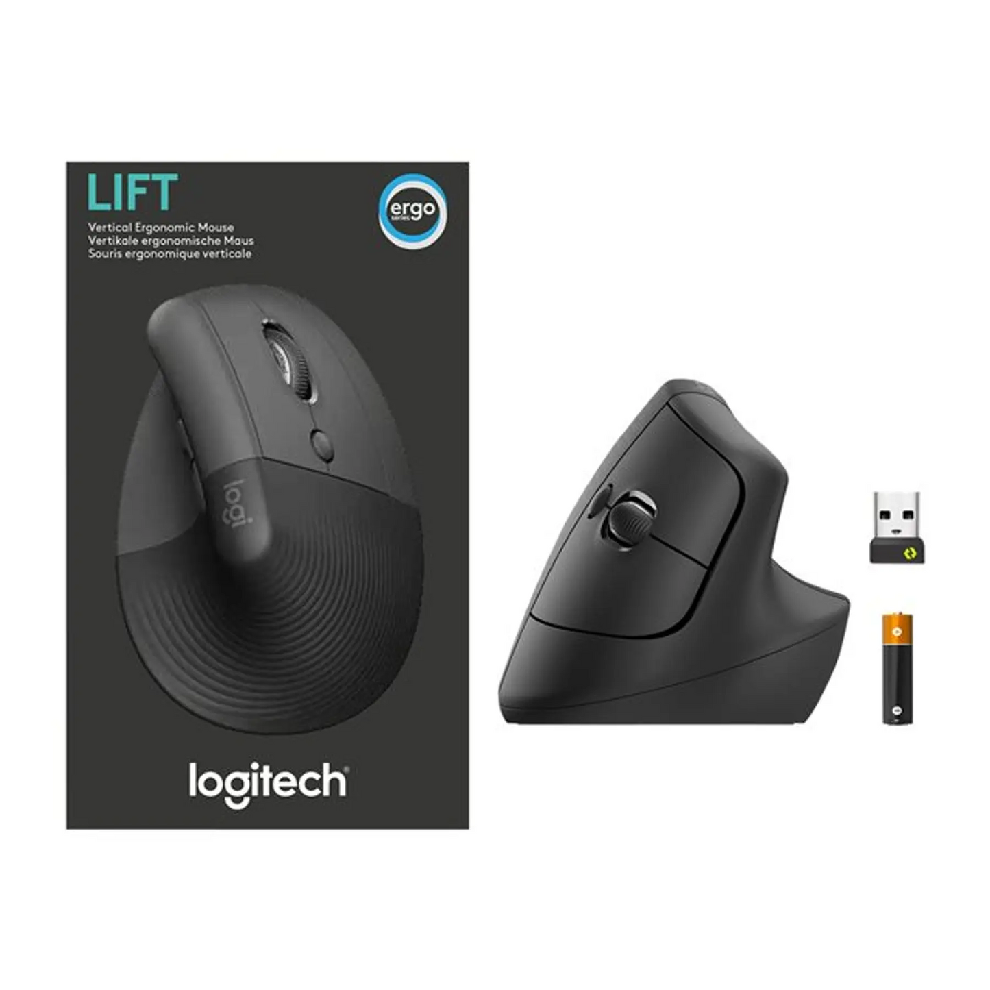 Logitech Lift Left Vertical Ergonomic Mouse - Ratón Vertical - Ergonómico 910-006467