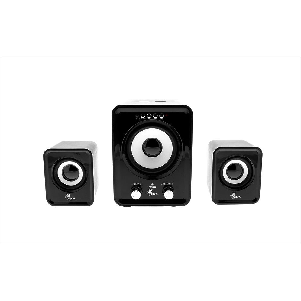 Xtech Parlantes XTS375 - Negro y Blanco - Entrada Auxiliar, Reproducción de Audio vía USB y SD