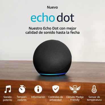 Parlante Inteligente Amazon Echo Dot (5ta Gen) con Alexa y Sensor de Temperatura