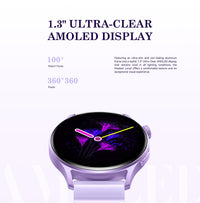 Smartwatch Kieslect Lora Purple - Pantalla AMOLED 1.32", Gestión de Salud, Bluetooth y Resistencia IP68