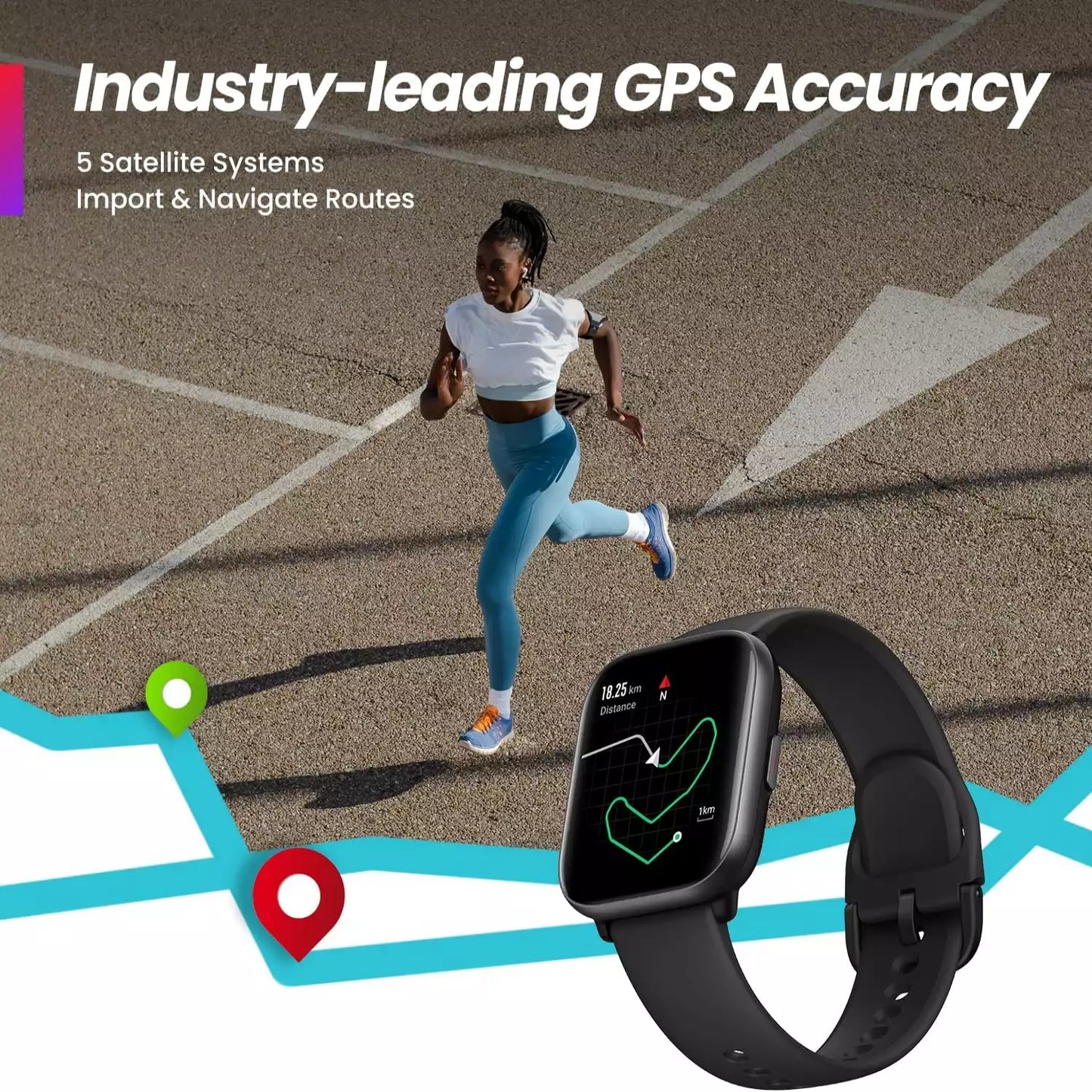 Smartwatch Amazfit Active Midnight con GPS, Llamadas Bluetooth, Pantalla AMOLED de 1.75", 120 Modos Deportivos