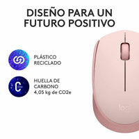 Logitech M170 Wireless Mouse, Ambidextrous, Rose - Ratón - Diestro Y Zurdo 910-006862