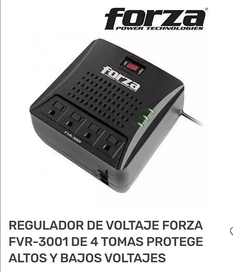 Forza Fvr Series Fvr-3001 - Regulador Automático De Voltaje - Ca 110/120 V