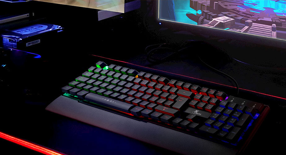 Xtech Teclado para Gaming XTK-510S - Español - Iluminación LED Multicolor con Efectos de Luz