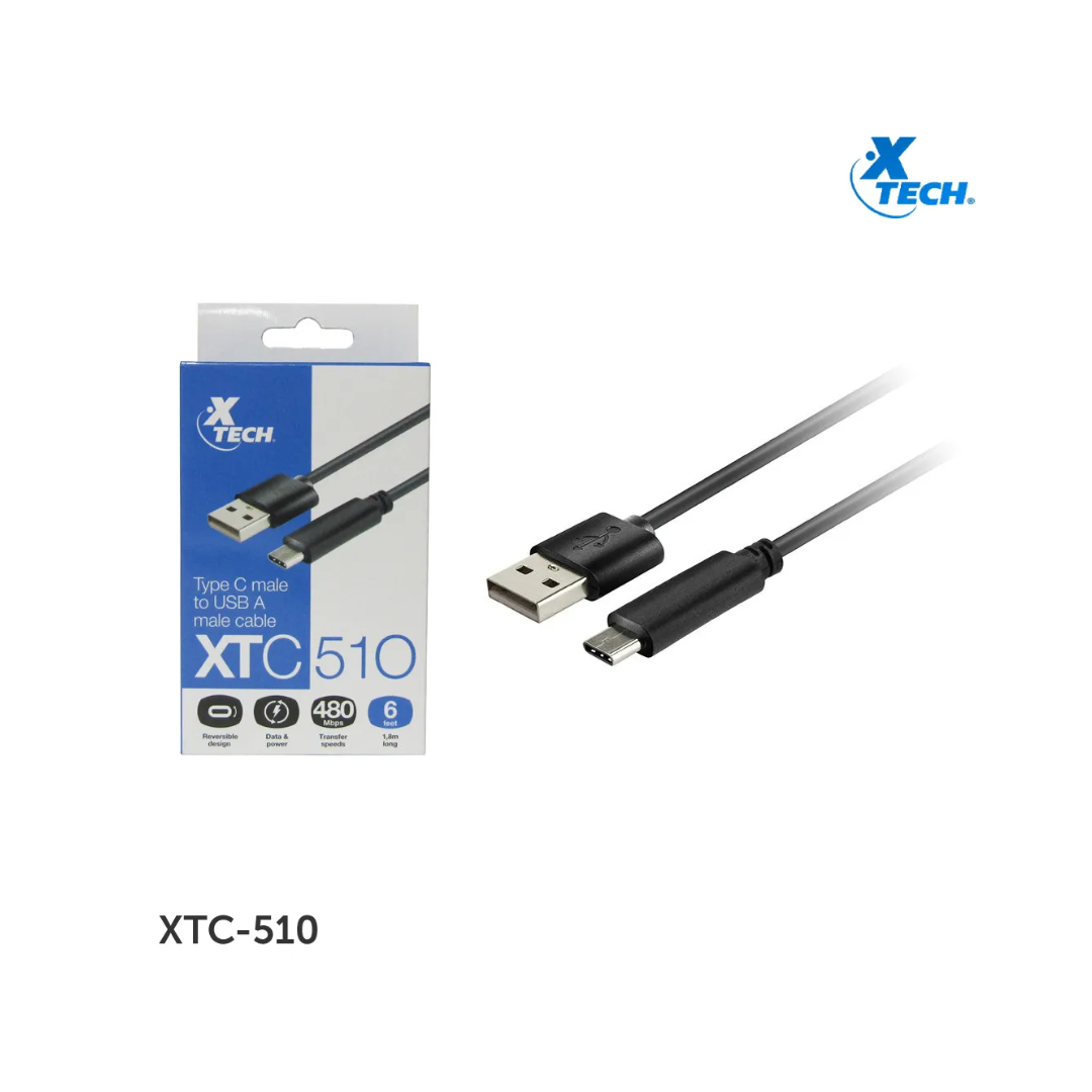 Xtech Xtc-510 - Cable Usb - 24 Pin Usb-C (M) Reversible A Usb (M)