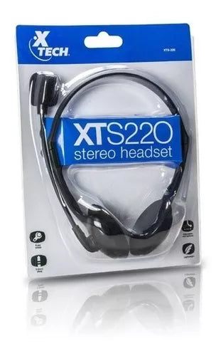 Headset Xtech XTS-220 Over-The-Ear con Micrófono, Ideal para Computadora y Videollamadas, Negro