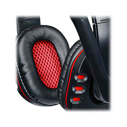 Audiculares ARGOM ARG-HS-0063 DYNAMIC STEREO con Microfono NEGRO-ROJO USB 2.0