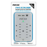 Forza Fwt-631Usbc - Protector Contra Sobretensiones (Montaje En Pared) - Ca 125 V