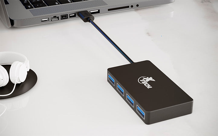 Hub USB Xtech XTC-391 de 4 Puertos, USB 2.0, Negro