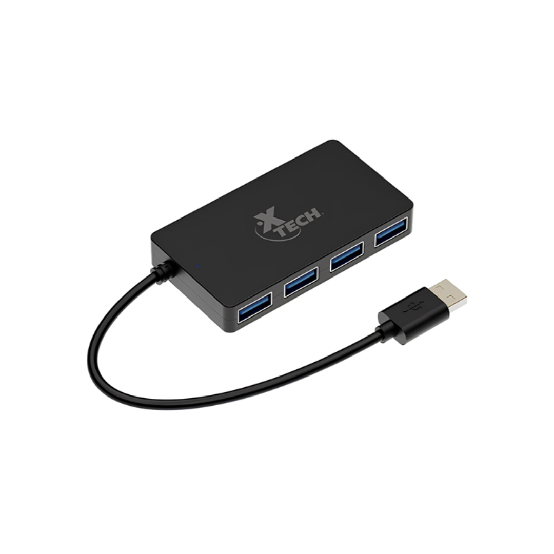 Hub USB Xtech XTC-391 de 4 Puertos, USB 2.0, Negro