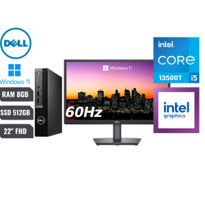 Dell OptiPlex Micro Tower - Intel Core i5-13500T, Windows 11 Pro + Monitor