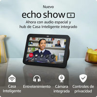 Pantalla Inteligente Amazon Echo Show 8 (3ra Gen) con Pantalla Táctil de 8", Alexa, Wi-Fi, Bluetooth, Zigbee, Fire OS