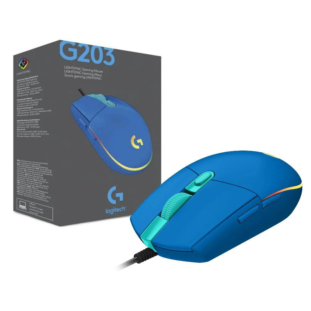 Uncategorized - Logitech Gaming Mouse G203 Lightsync - Ratón - Óptico 6 Botones-Cableado-Usb-Azul 910-005792