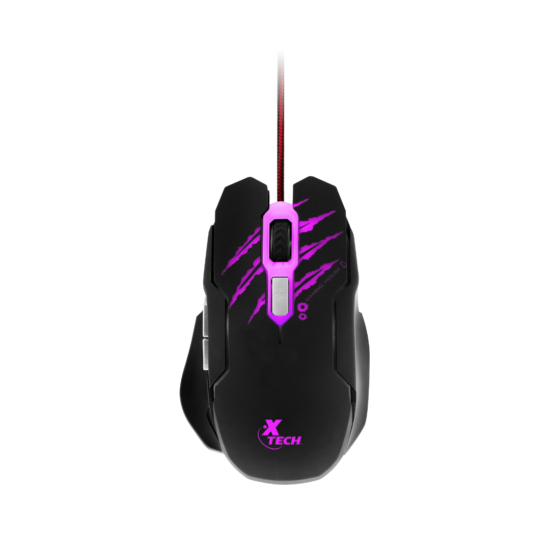 Xtech Mouse para Gaming Xtech XTM-610 Lethal Haze - Resolución Ajustable de hasta 3200 PPP - Luces LED de 4 Colores