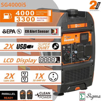 (Resevas para Nov 16) Generador Inverter Portátil Sigma SG4000IS - 4000W con Alerta de CO y Operación Silenciosa