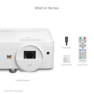 Proyector ViewSonic LS500WH DLP con Iluminación LED RGB y Resolución WXGA, Blanco