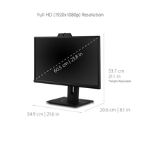 Monitor ViewSonic VG2440V 24" Full HD LED con Webcam Integrada y Micrófono, Negro