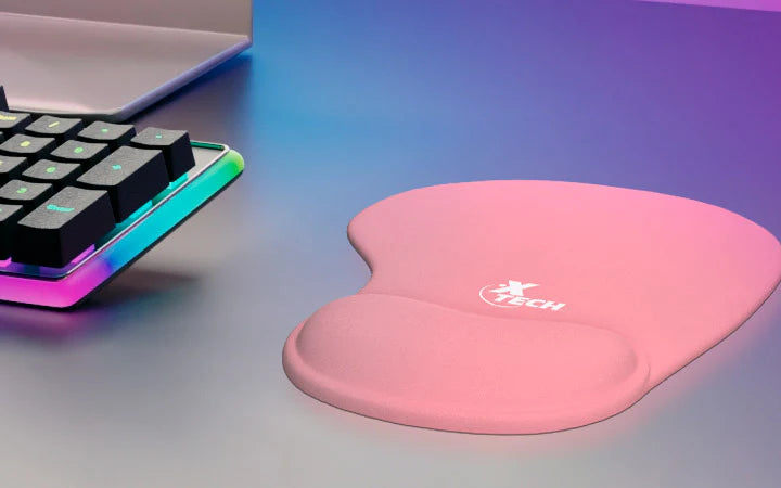 Mouse Pad Gaming Xtech XTA-530 con Almohadilla para Muñeca, Rosa