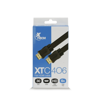 Cable HDMI Plano Xtech XTC-406 de Alta Velocidad, 1.8 Metros, Negro