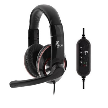 Headset Xtech XTS-220 Over-The-Ear con Micrófono, Ideal para Computadora y Videollamadas, Negro