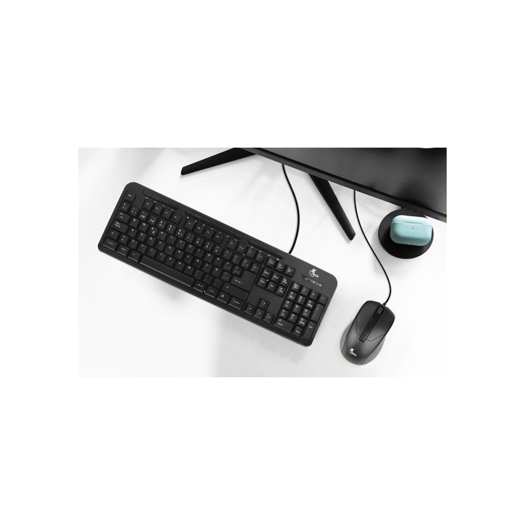 Combo Teclado y Ratón con Cable Xtech XTK-301S, Conexión USB, Diseño Ergonómico